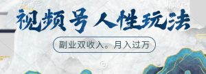 视频号人性玩法，让你起号，广告双份收入，副业好选择【揭秘】-网创学习资源
