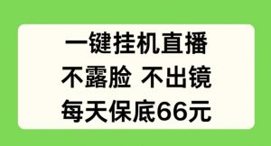 一键挂JI直播，不露脸不出境，每天保底66元【揭秘】-网创学习资源