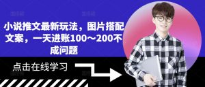 小说推文最新玩法，图片搭配文案，一天进账100～200不成问题-网创学习资源