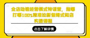 全店动销经营模式特训营，指哪打哪100%精准拉新保姆式起店实操课程-网创学习资源