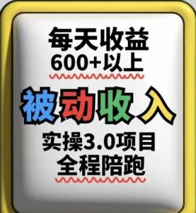 被动收入实操3.0项目，每天收益6张+以上，能长期操作-网创学习资源