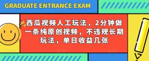 西瓜视频写字玩法，2分钟做一条纯原创视频，不违规长期玩法，单日收益几张-网创学习资源