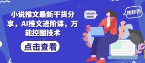 小说推文最新干货分享，AI推文进阶课，万能控图技术-网创学习资源
