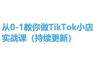 从0-1教你做TikTok小店实操课(持续更新)，手把手教你，简单易学-网创学习资源