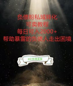 负债粉掘金计划，帮助负债者解决问题，债务规划，债务重组，最好的变现方式【揭秘】-网创学习资源