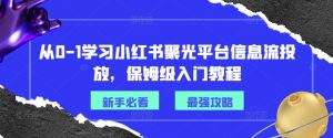 从0-1学习小红书聚光平台信息流投放，保姆级入门教程-网创学习资源