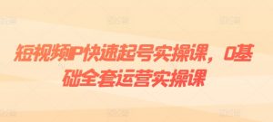 短视频IP快速起号实操课，0基础全套运营实操课，爆款内容设计+粉丝运营+内容变现-网创学习资源