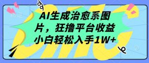 AI生成治愈系图片，狂撸平台收益，小白轻松入手1W+【揭秘】-网创学习资源