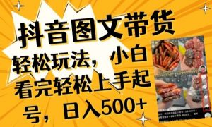 抖音图文带货已过时?那你不如仔细看看这个，小白看完轻松上手起号，日入500+不是梦【揭秘】-网创学习资源