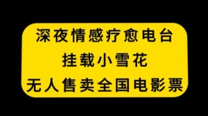 深夜情感疗愈电台，挂载小雪花，无人售卖全国电影票【揭秘】-网创学习资源