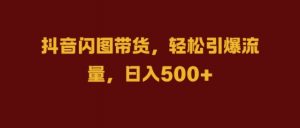 抖音闪图带货，轻松引爆流量，日入几张【揭秘】-网创学习资源