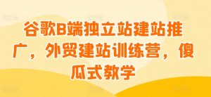 谷歌B端独立站建站推广，外贸建站训练营，傻瓜式教学-网创学习资源