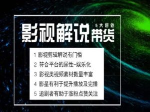 电影解说剪辑实操带货全新蓝海市场，电影解说实操课程-网创学习资源