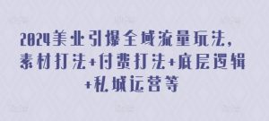 2024美业引爆全域流量玩法，素材打法 付费打法 底层逻辑 私城运营等-网创学习资源