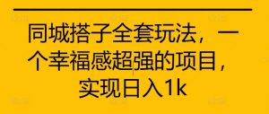 同城搭子全套玩法，一个幸福感超强的项目，实现日入1k【揭秘】-网创学习资源