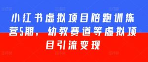 小红书虚拟项目陪跑训练营5期，幼教赛道等虚拟项目引流变现-网创学习资源