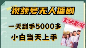 全网首发视频号无人播剧，拉爆流量不违规，一天到手5000多，小白当天上手，多号无限放大【揭秘】-网创学习资源