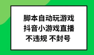 脚本自动玩游戏，抖音小游戏直播，不违规不封号可批量做【揭秘】-网创学习资源