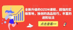 全新升级的OZON课程，超强的实操落地，独创的选品技巧，丰富的进阶玩法-网创学习资源