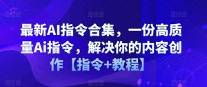 最新AI指令合集，一份高质量Ai指令，解决你的内容创作【指令+教程】-网创学习资源