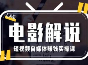 电影解说短视频自媒体赚钱实操课，教你做电影解说短视频，月赚1万-网创学习资源