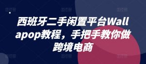 西班牙二手闲置平台Wallapop教程，手把手教你做跨境电商-网创学习资源