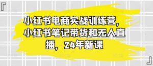 小红书电商实战训练营，小红书笔记带货和无人直播，24年新课-网创学习资源