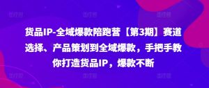 货品IP全域爆款陪跑营【第3期】赛道选择、产品策划到全域爆款，手把手教你打造货品IP，爆款不断-网创学习资源