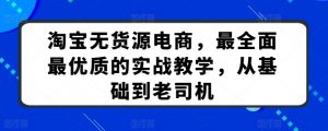 淘宝无货源电商，最全面最优质的实战教学，从基础到老司机-网创学习资源