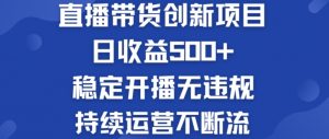 淘宝无人直播带货创新项目：日收益500+  稳定开播无违规  持续运营不断流【揭秘】-网创学习资源
