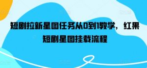 短剧拉新星图任务从0到1教学，红果短剧星图挂载流程-网创学习资源