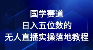 国学赛道-2024年日入五位数无人直播实操落地教程【揭秘】-网创学习资源