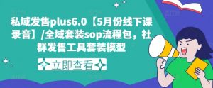 私域发售plus6.0【5月份线下课录音】/全域套装sop流程包，社群发售工具套装模型-网创学习资源