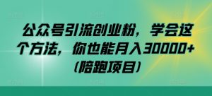 公众号引流创业粉，学会这个方法，你也能月入30000+ (陪跑项目)-网创学习资源