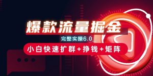 爆款流量掘金_完整实操6.0_小白快速扩群+挣钱+矩阵思路【揭秘】-网创学习资源