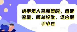 快手无人直播团购，自带流量，简单好做，适合新手小白【揭秘】-网创学习资源