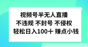 视频号半无人直播，不违规不封号，轻松日入100+【揭秘】-网创学习资源