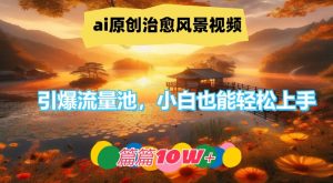 ai原创治愈风景视频，引爆流量池，小白也能轻松上手，篇篇10w+【揭秘】-网创学习资源