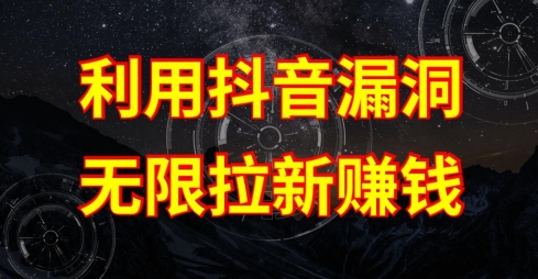 图片[1]-利用抖音链接漏洞，无限拉新赚钱【漏洞原理+操作流程】【揭秘】-网创学习资源