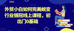 外贸小白如何完美蜕变行业销冠线上课程，初出门0基础-网创学习资源