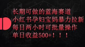 长期可做的蓝海赛道，小红书孕妇宝妈暴力拉新玩法，每日两小时可批量操作，单日收益500+【揭秘】-网创学习资源