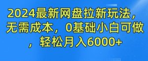 2024最新网盘拉新玩法，无需成本，0基础小白可做，轻松月入6000+【揭秘】-网创学习资源