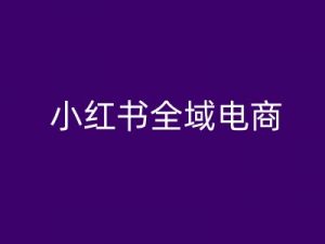 小红书全域电商，小红书电商教程-网创学习资源