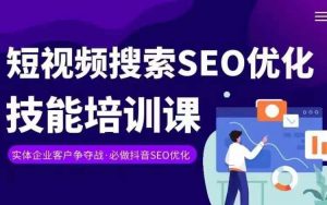 实体抖音搜索（抖音SEO）变现课，短视频搜索seo优化技能-网创学习资源