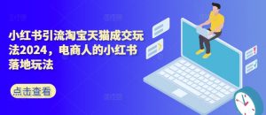 小红书引流淘宝天猫成交玩法2024，电商人的小红书落地玩法-网创学习资源