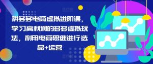 拼多多电商虚拟进阶课，学习高利润的多多虚拟玩法，利用电商思维进行选品+运营（更新）-网创学习资源