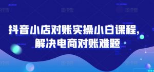 抖音小店对账实操小白课程，解决电商对账难题-网创学习资源