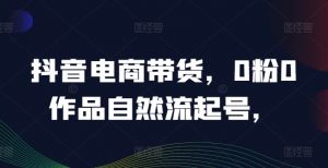 抖音电商带货，0粉0作品自然流起号，热销20多万人的抖音课程的经验分享-网创学习资源