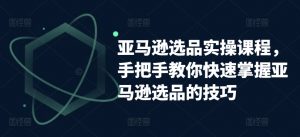 亚马逊选品实操课程，手把手教你快速掌握亚马逊选品的技巧-网创学习资源