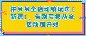 拼多多全店动销玩法【新课】，告别亏损从全店动销开始-网创学习资源